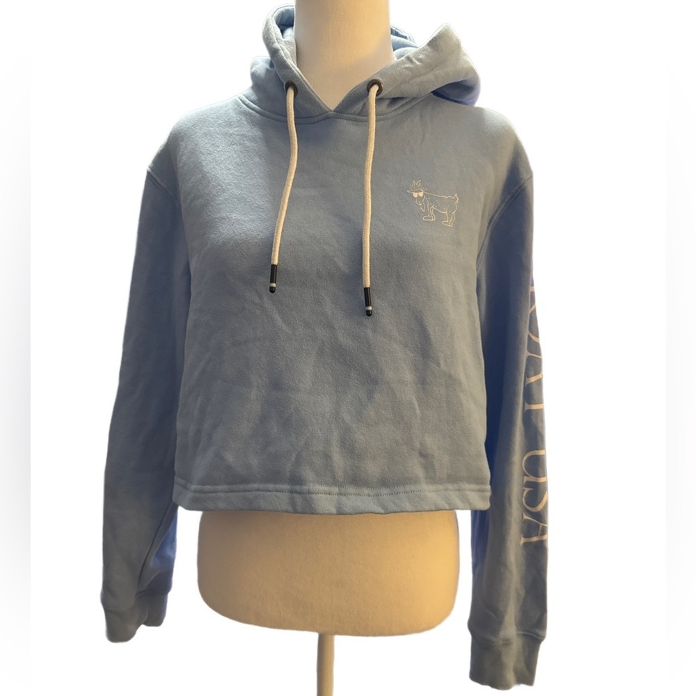 GOAT USA Cropped Hoodie Light Blue Small